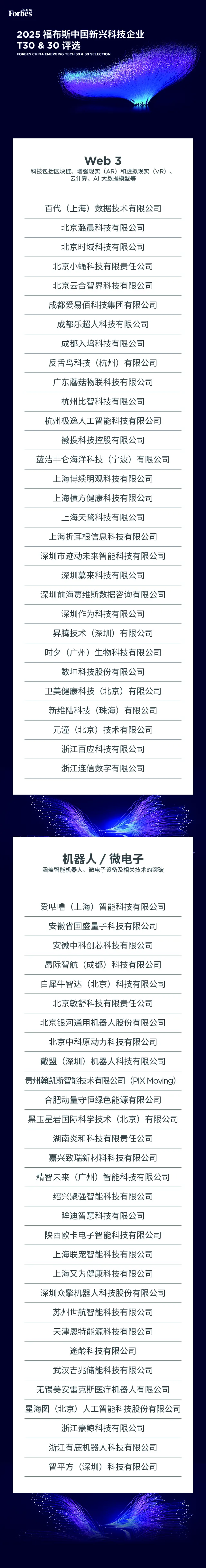 活动 | 2025福布斯中国新兴科技企业T30&30评选结果正式发布